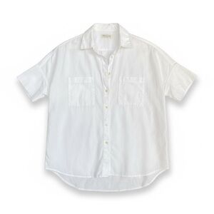 Madewell Oversized White Short Sleeve Button-Down Shirt – Size S